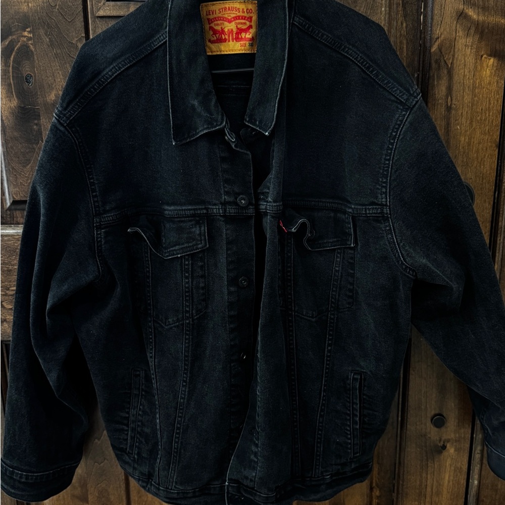 Levis Denim Jacket Mens 3XL Black Trucker Western Jean Rodeo Button